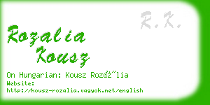 rozalia kousz business card